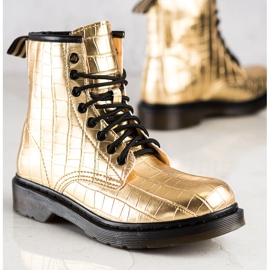 Sweet Shoes Bottines dorées avec cuir écologique d'or 1