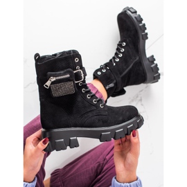 SHELOVET Bottes de travail en daim avec une poche le noir 2