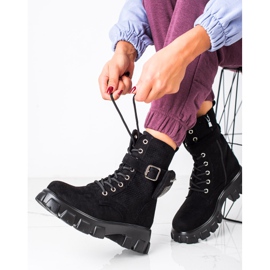 SHELOVET Bottes de travail en daim avec une poche le noir 1