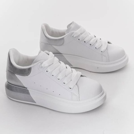 Baskets blanches avec tige Run argentée 2
