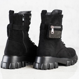 SHELOVET Bottes de travail en daim avec une poche le noir 3