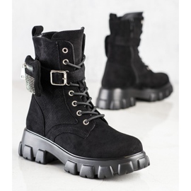 SHELOVET Bottes de travail en daim avec une poche le noir 4