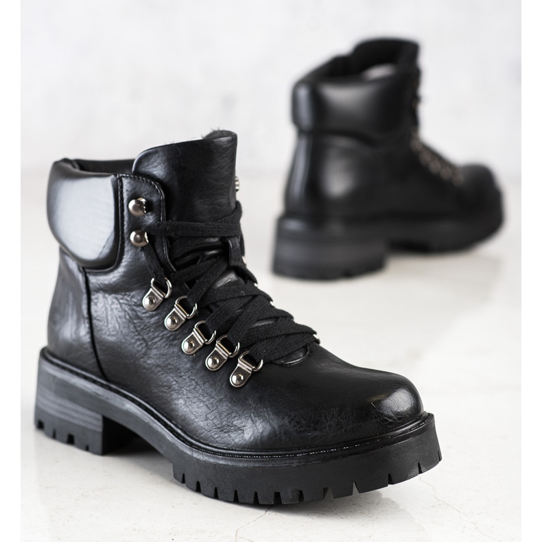 Ideal Shoes Bottes décontractées avec réchauffement noir 1