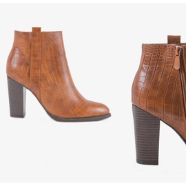Boots camel sur tige croco à motif Remini brun 3