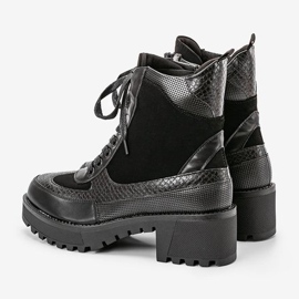 Noir Talons plats en Vel noir 2