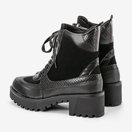 Noir Talons plats en Vel noir le noir 2