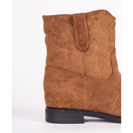 Bottines camel à talon compensé Buena recouvert beige brun 2