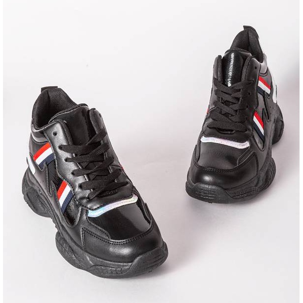 Chaussures moches noires sur de grosses semelles Lexi le noir multicolore 1