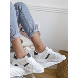 Baskets blanches pailletées noires Betsy 1