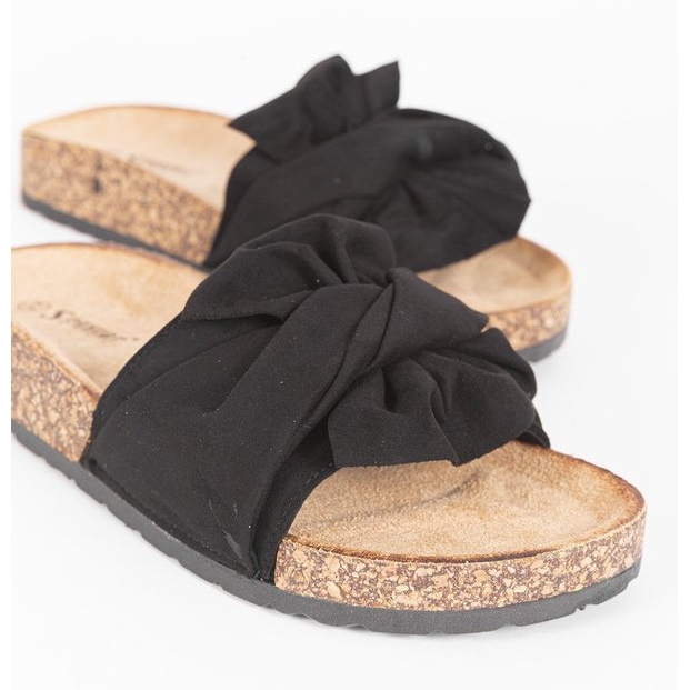 Chaussons noirs avec nœud Step Of Pleasure le noir 1