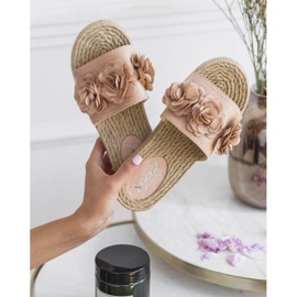 Chaussons femme beige Sun Sparrow rose 1 Chaussons femme beige Sun Sparrow rose 1