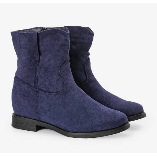 Boots bleu marine sur talon compensé Buenna recouvert 2 Boots bleu marine sur talon compensé Buenna recouvert 2