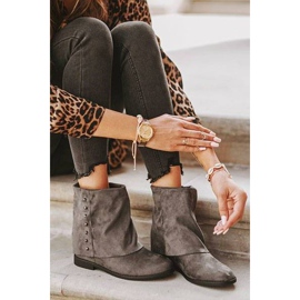 Bottes grises sur le talon compensé Lana recouvert 1