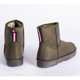 Bottes de neige vertes à semelle plate d'Emmie gris 1