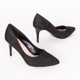 Talons hauts noirs sur un talon moyen Kathryn le noir 1