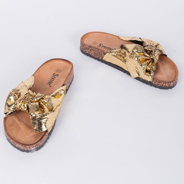 Chaussons Cher doré brillant 1