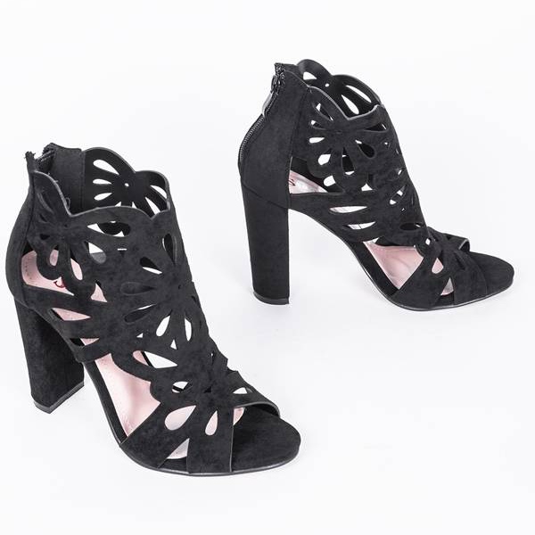 Bottines noires avec découpes de Leah le noir 1