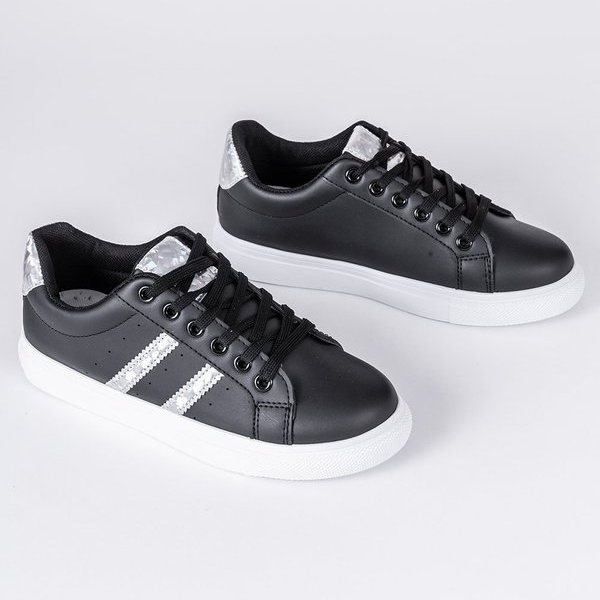 Baskets noires à ornements Abbie argent 1