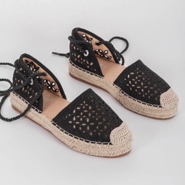 Espadrilles ajourées noires Peekaboo 1