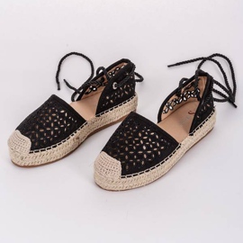Espadrilles ajourées noires Peekaboo le noir 2