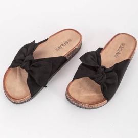 Chaussons noirs avec un nœud Sunny le noir 1