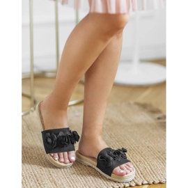 Pantoufles Sun Sparrow noires pour femmes le noir 1