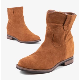 Bottines camel à talon compensé Buenna recouvert brun 2