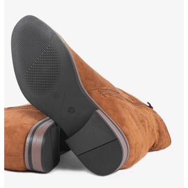 Bottines camel à talon compensé Buenna recouvert brun 4