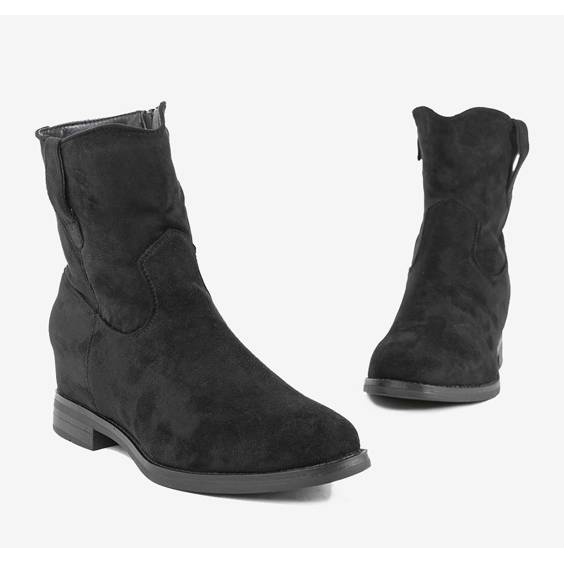 Bottines noires sur talon compensé Buenna recouvert le noir 1