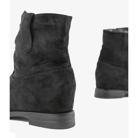 Bottines noires sur talon compensé Buenna recouvert 2