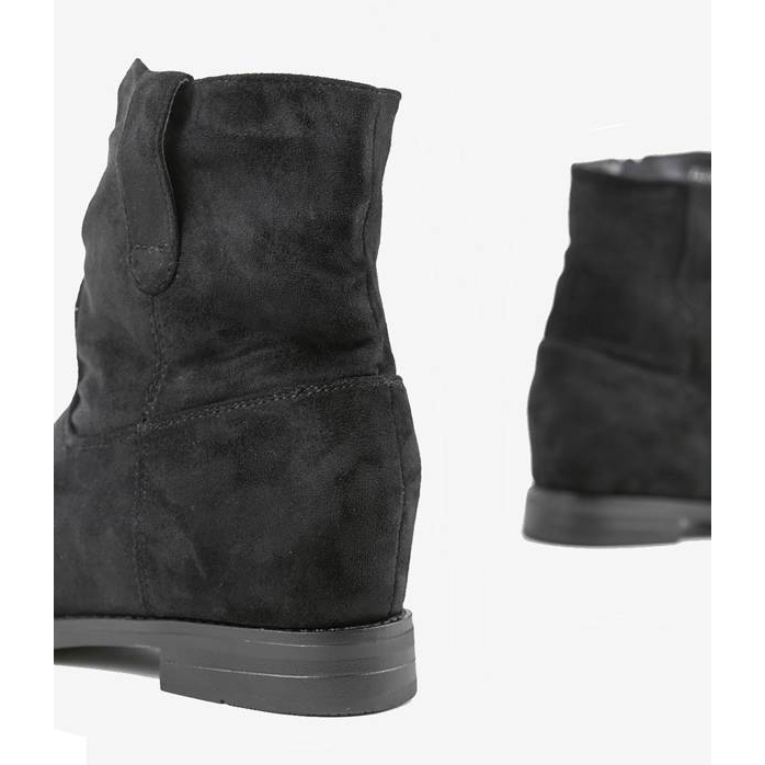 Bottines noires sur talon compensé Buenna recouvert le noir 2