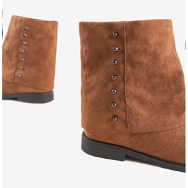 Boots camel sur le talon compensé Lana recouvert brun 3