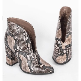 Bottines serpent sur le post Jamie brun noir 1