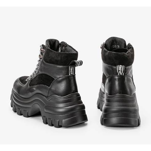 Baskets noires sur la plateforme Big City Girl le noir 2