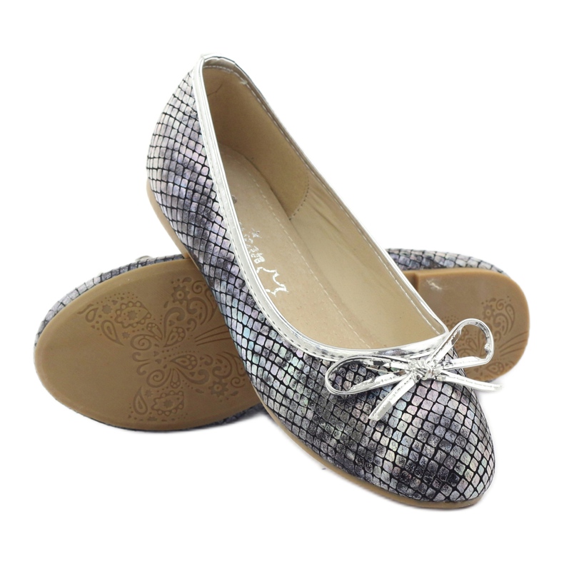 American Club Ballerines américaines C061 grises pour fille 3