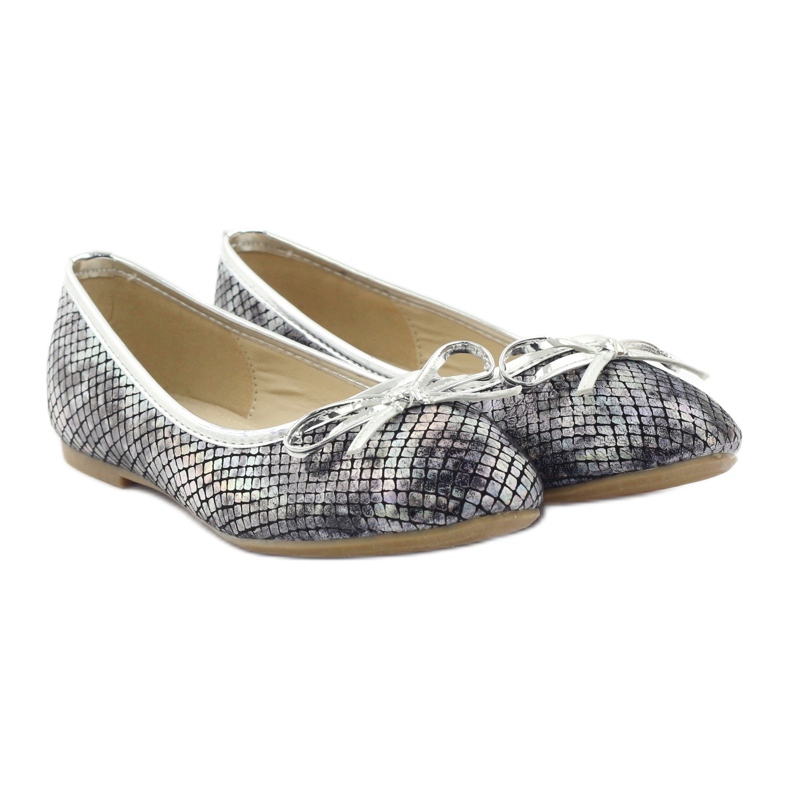 American Club Ballerines américaines C061 grises pour fille 4