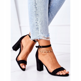 PS1 Sandales en daim noir Florence sur une barre le noir 4