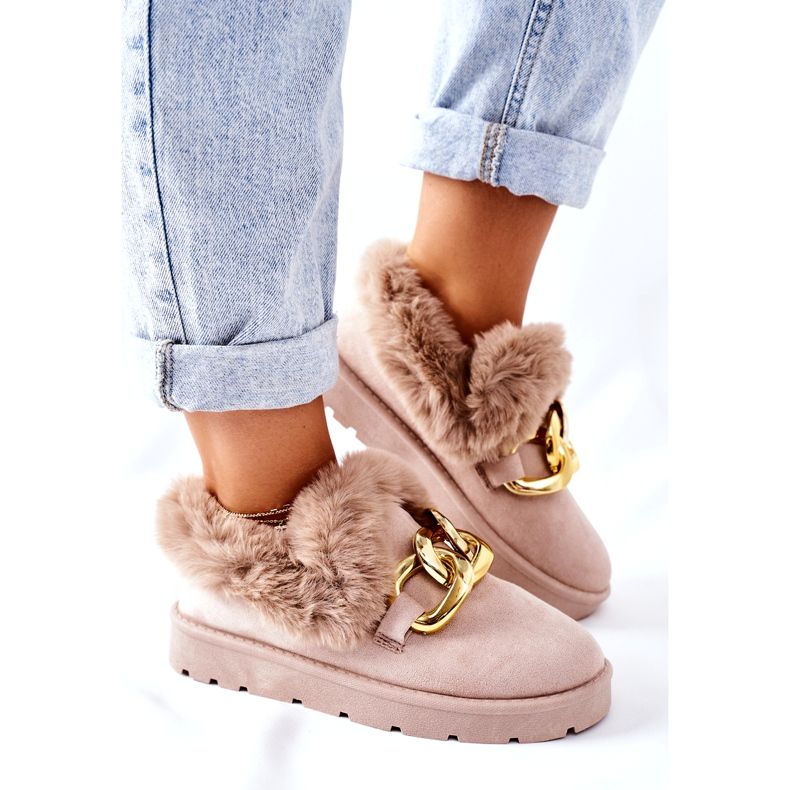 PB1 Chaussons Femme Chaîne Dorée Beige Ardrums 2