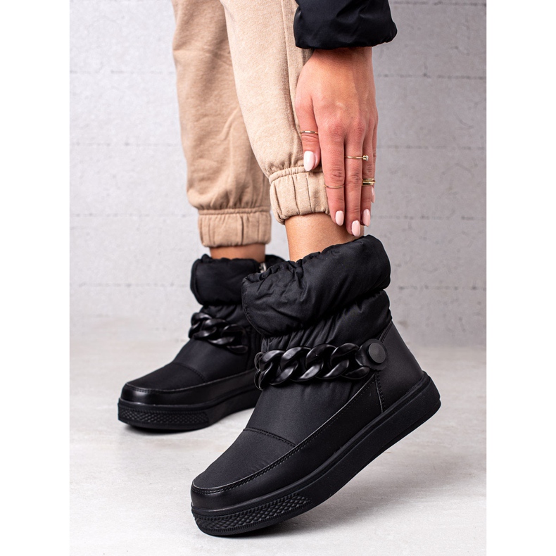 S. BARSKI Bottes de neige avec chaîne S.BARSKI le noir 1