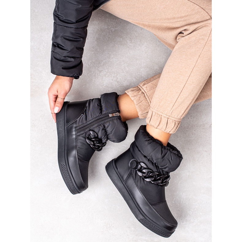 S. BARSKI Bottes de neige avec chaîne S.BARSKI le noir 2