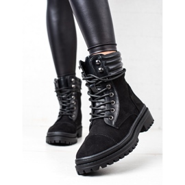 Super Mode Bottes décontractées Trappeurs le noir 4