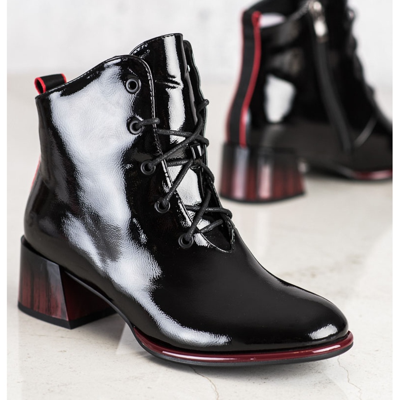 S. BARSKI Bottines à lacets à talons hauts par S.BARSKI noir 1