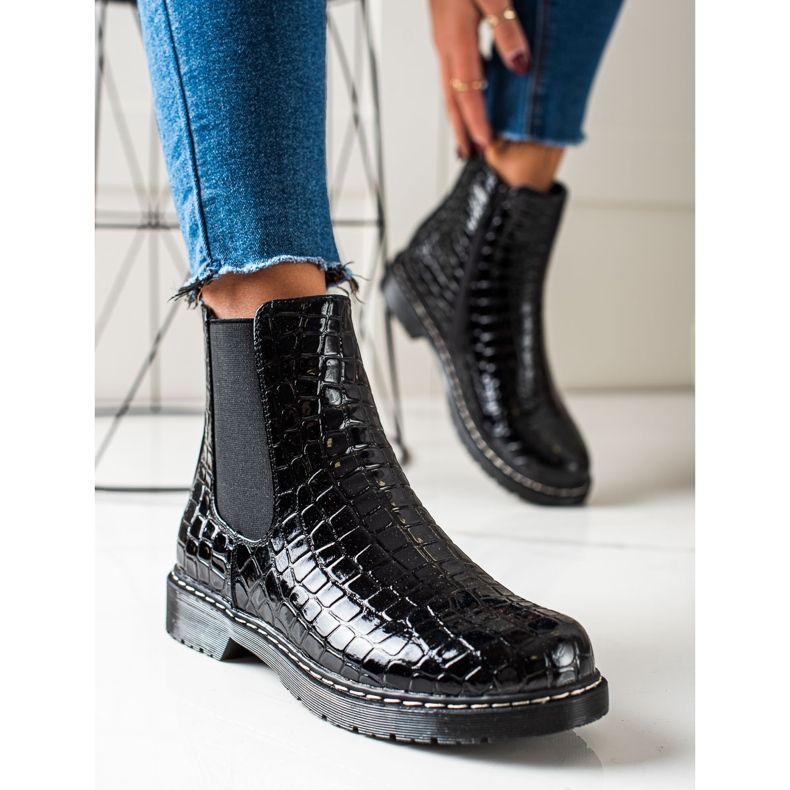 Filippo Bottes noires à la mode le noir 2