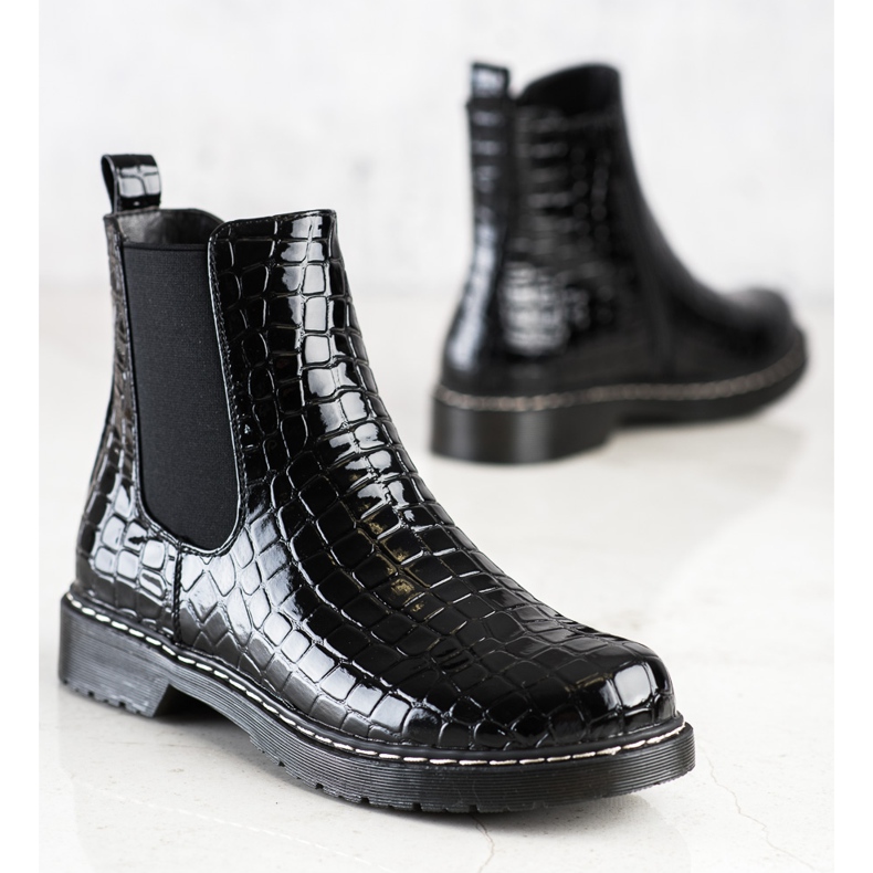 Filippo Bottes noires à la mode le noir 1