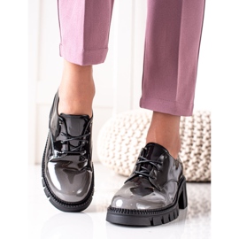 S. BARSKI Chaussures laquées S.BARSKI noir gris 2