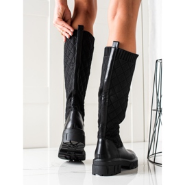 Seastar Bottes à plateforme matelassées noir 1