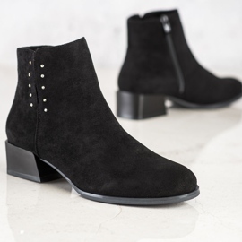Sergio Leone Bottines En Daim Avec Oxyde De Zirconium le noir 2