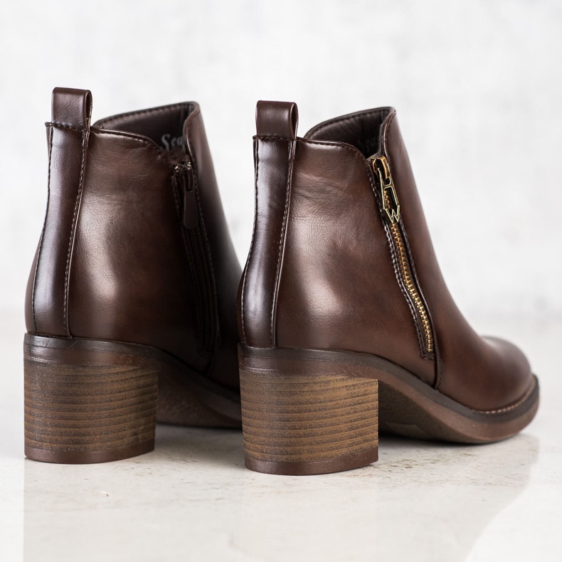 Seastar Bottes marron classiques avec une fermeture éclair brun 1
