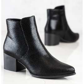 Bottes Sergio Leone à imprimé serpent chatoyant le noir 3