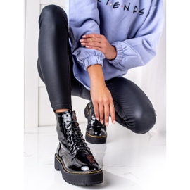 Goodin Bottines Laquées Sur La Plateforme noir 1